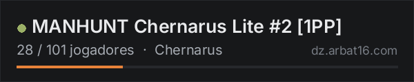 MANHUNT Chernarus Lite #2 [1PP] na lista de servidores de DayZ da AR16