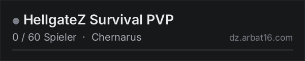 HellgateZ Survival PVP in der DayZ-Serverliste von AR16