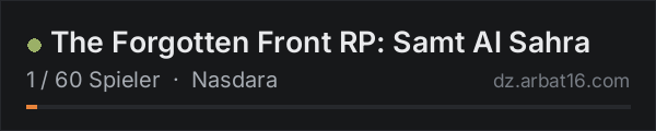 The Forgotten Front RP: Samt Al Sahra in der DayZ-Serverliste von AR16