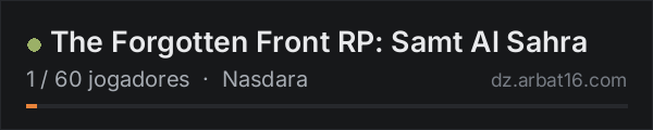 The Forgotten Front RP: Samt Al Sahra na lista de servidores de DayZ da AR16