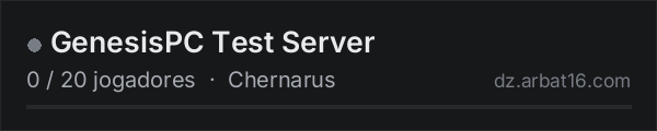 GenesisPC Test Server na lista de servidores de DayZ da AR16