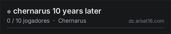 chernarus 10 years later na lista de servidores de DayZ da AR16
