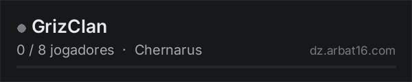 GrizClan na lista de servidores de DayZ da AR16