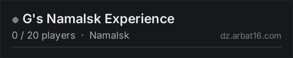 G's Namalsk Experience on the AR16 DayZ server list