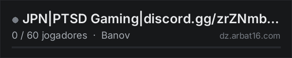 JPN|PTSD Gaming|discord.gg/zrZNmb303Banov|Trader|HiLoot na lista de servidores de DayZ da AR16