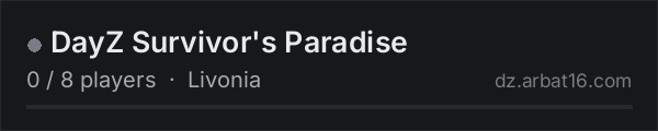 DayZ Survivor's Paradise on the AR16 DayZ server list
