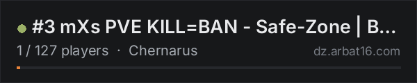 #3 mXs PVE KILL=BAN - Safe-Zone | Build+ | New Cars+ | Weapons on the AR16 DayZ server list