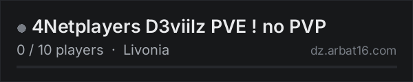 4Netplayers D3viilz PVE ! no PVP on the AR16 DayZ server list