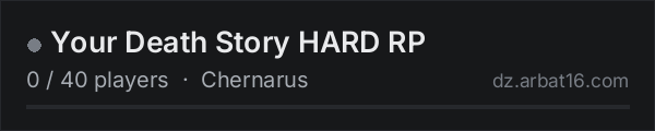 Your Death Story HARD RP on the AR16 DayZ server list
