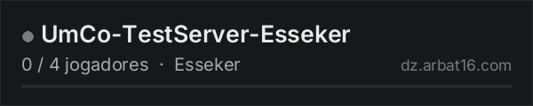 UmCo-TestServer-Esseker na lista de servidores de DayZ da AR16