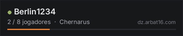 Berlin1234 na lista de servidores de DayZ da AR16