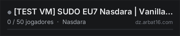[TEST VM] SUDO EU7 Nasdara | Vanilla | 1.30 na lista de servidores de DayZ da AR16
