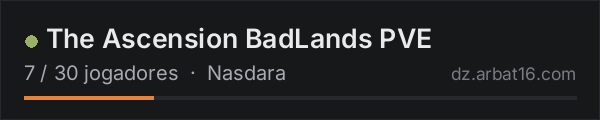 The Ascension BadLands PVE na lista de servidores de DayZ da AR16