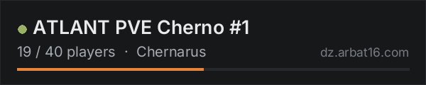 ATLANT PVE Cherno #1 on the AR16 DayZ server list