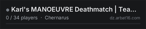 Karl's MANOEUVRE Deathmatch | Team and FFA-based PvP Designed f on the AR16 DayZ server list