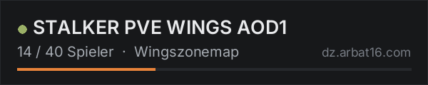 STALKER PVE WINGS AOD1 in der DayZ-Serverliste von AR16