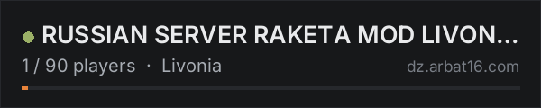 RUSSIAN SERVER RAKETA MOD LIVONIA|X5|6 MAX PARTY|GUNS|NORAIDvk on the AR16 DayZ server list