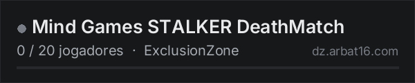 Mind Games STALKER DeathMatch na lista de servidores de DayZ da AR16