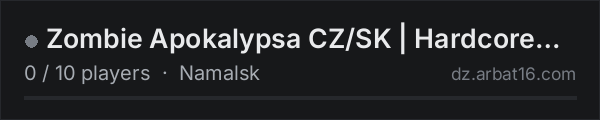 Zombie Apokalypsa CZ/SK | Hardcore Namalsk | PVE Survival on the AR16 DayZ server list