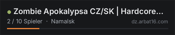 Zombie Apokalypsa CZ/SK | Hardcore Namalsk | PVE Survival in der DayZ-Serverliste von AR16