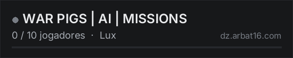 WAR PIGS | AI | MISSIONS na lista de servidores de DayZ da AR16