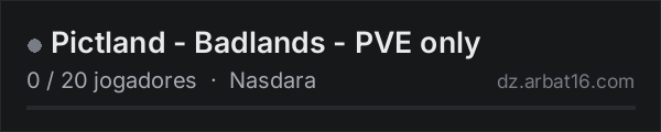 Pictland - Badlands - PVE only na lista de servidores de DayZ da AR16