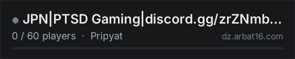 JPN|PTSD Gaming|discord.gg/zrZNmb3 [04]Pripyat|Trader|HiLoot on the AR16 DayZ server list