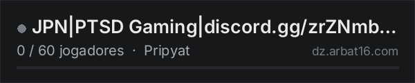 JPN|PTSD Gaming|discord.gg/zrZNmb3 [04]Pripyat|Trader|HiLoot na lista de servidores de DayZ da AR16