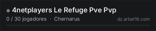 4netplayers Le Refuge Pve Pvp na lista de servidores de DayZ da AR16