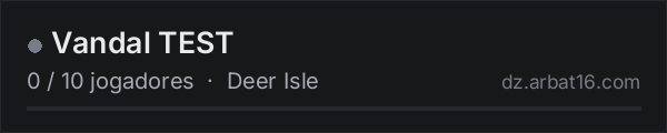 Vandal TEST na lista de servidores de DayZ da AR16