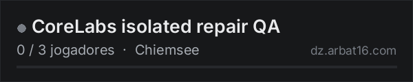 CoreLabs isolated repair QA na lista de servidores de DayZ da AR16