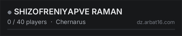 SHIZOFRENIYAPVE RAMAN on the AR16 DayZ server list