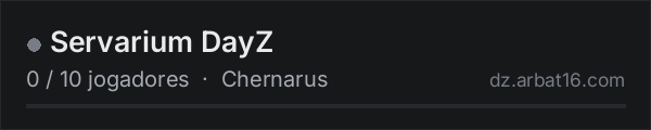 Servarium DayZ na lista de servidores de DayZ da AR16