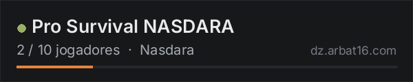 Pro Survival NASDARA na lista de servidores de DayZ da AR16