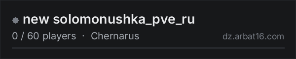 new solomonushka_pve_ru on the AR16 DayZ server list