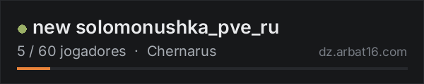 new solomonushka_pve_ru na lista de servidores de DayZ da AR16