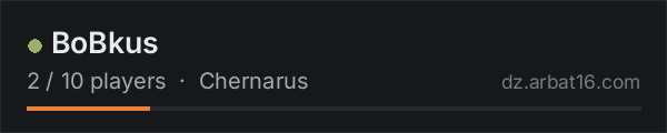 BoBkus on the AR16 DayZ server list