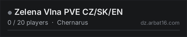 Zelena Vlna PVE CZ/SK/EN on the AR16 DayZ server list