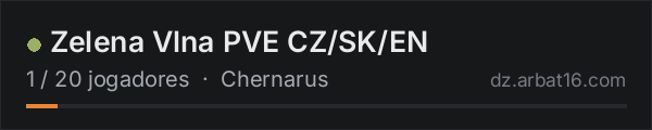 Zelena Vlna PVE CZ/SK/EN na lista de servidores de DayZ da AR16