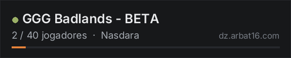 GGG Badlands - BETA na lista de servidores de DayZ da AR16
