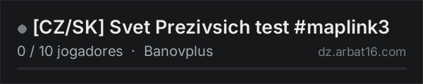 CZ/SK Svet Prezivsich test #maplink3 na lista de servidores de DayZ da AR16