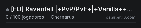 [EU] Ravenfall |+PvP/PvE+|+Vanilla++Weapons++Cars+|+NoSafezone na lista de servidores de DayZ da AR16