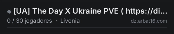 [UA] The Day X Ukraine PVE ( https://discord.gg/bypjebCSJK ) na lista de servidores de DayZ da AR16