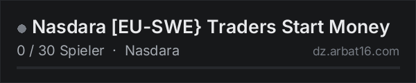 Nasdara [EU-SWE} Traders Start Money in der DayZ-Serverliste von AR16