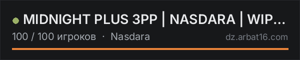 MIDNIGHT PLUS 3PP | NASDARA | WIPE 15.10 в списке серверов DayZ от AR16