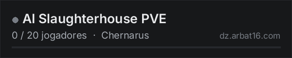 AI Slaughterhouse PVE na lista de servidores de DayZ da AR16