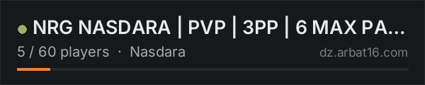 NRG NASDARA | PVP | 3PP | 6 MAX PARTY | WIPE 17.10 on the AR16 DayZ server list