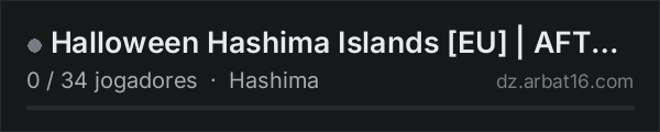 Halloween Hashima Islands [EU] | AFTER ZERO na lista de servidores de DayZ da AR16