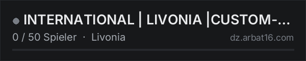 INTERNATIONAL | LIVONIA |CUSTOM-MODS| TRADER in der DayZ-Serverliste von AR16