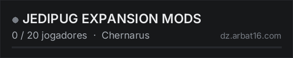 JEDIPUG EXPANSION MODS na lista de servidores de DayZ da AR16